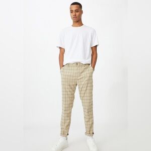NWT - Cotton On Oxford Trousers in Beige Window - Size 28